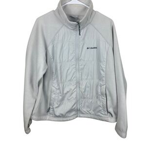 Columbia Interchange Jacket Womens 2X Gray Full Zip Fleece Outdoor Quilted